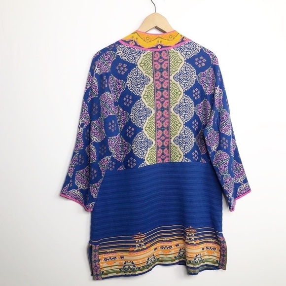 PECK & Peck  colorful bohemian open close your duster cardigan - Picture 4 of 9